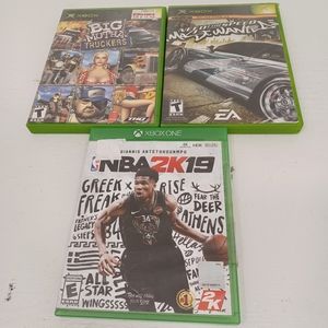 Xbox Need for Speed most wanted Big mutual trucker NBA 2k19 games